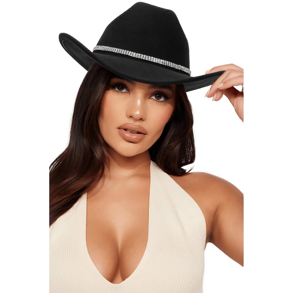 4471 Women Western Rhinestone Cowboy Hat - Classic Bling Diamond Band